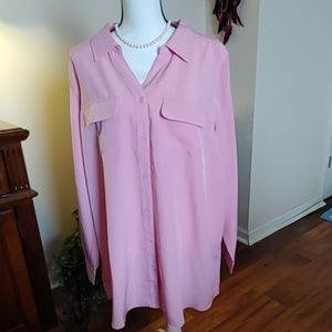 ❤ pink silky blouse❤